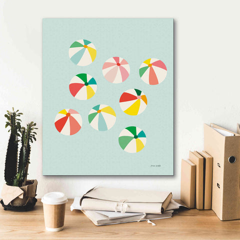 Image of 'Beach Umbrellas' by Ann Kelle Designs, Canvas Wall Art,20 x 24