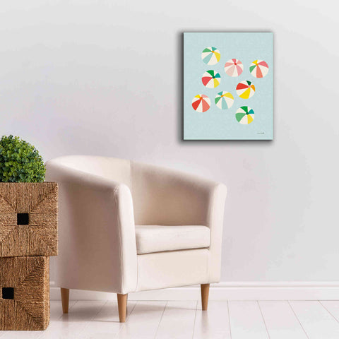 Image of 'Beach Umbrellas' by Ann Kelle Designs, Canvas Wall Art,20 x 24