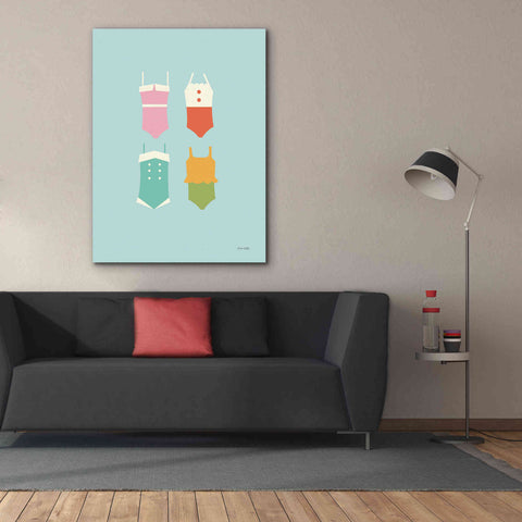 Image of 'Summer Bathing Suits Blue' by Ann Kelle Designs, Canvas Wall Art,40 x 54