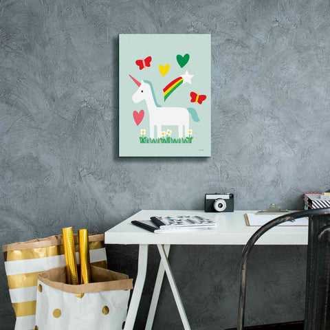 Image of 'Unicorn Fun II' by Ann Kelle Designs, Canvas Wall Art,12 x 16