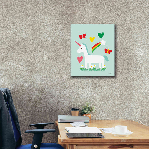 Image of 'Unicorn Fun II' by Ann Kelle Designs, Canvas Wall Art,20 x 24