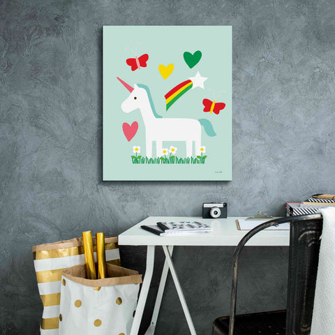 Image of 'Unicorn Fun II' by Ann Kelle Designs, Canvas Wall Art,20 x 24
