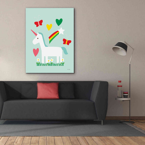 Image of 'Unicorn Fun II' by Ann Kelle Designs, Canvas Wall Art,40 x 54