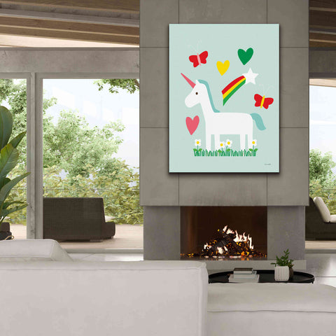 Image of 'Unicorn Fun II' by Ann Kelle Designs, Canvas Wall Art,40 x 54