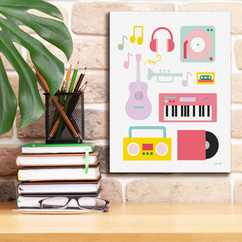 Image of 'Lets Listen to Music I' by Ann Kelle Designs, Canvas Wall Art,12 x 16