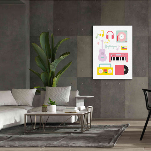 Image of 'Lets Listen to Music I' by Ann Kelle Designs, Canvas Wall Art,40 x 54