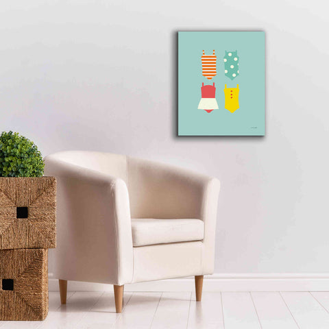 Image of 'Bahting Suits Galore II Blue' by Ann Kelle Designs, Canvas Wall Art,20 x 24