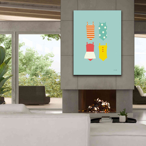 Image of 'Bahting Suits Galore II Blue' by Ann Kelle Designs, Canvas Wall Art,40 x 54