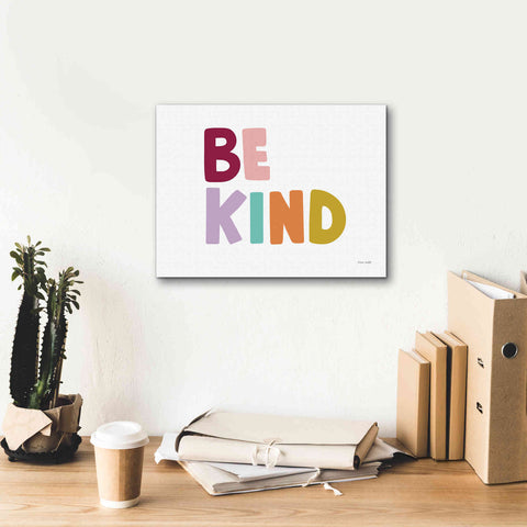 Image of 'Be Kind Pastel' by Ann Kelle Designs, Canvas Wall Art,16 x 12