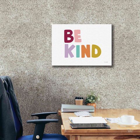 Image of 'Be Kind Pastel' by Ann Kelle Designs, Canvas Wall Art,26 x 18