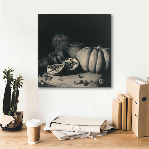 Image of 'Pumpkin and Pomegranate' by Debra Van Swearingen, Canvas Wall Art,18 x 18