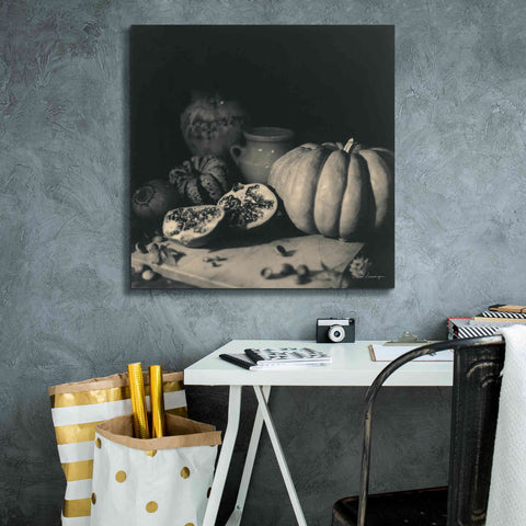 Image of 'Pumpkin and Pomegranate' by Debra Van Swearingen, Canvas Wall Art,26 x 26