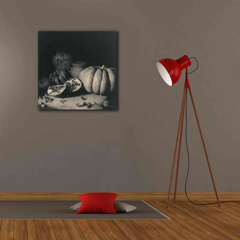 Image of 'Pumpkin and Pomegranate' by Debra Van Swearingen, Canvas Wall Art,26 x 26