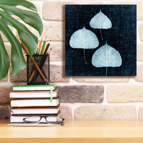 Image of 'Leaves on Linen III' by Debra Van Swearingen, Canvas Wall Art,12 x 12