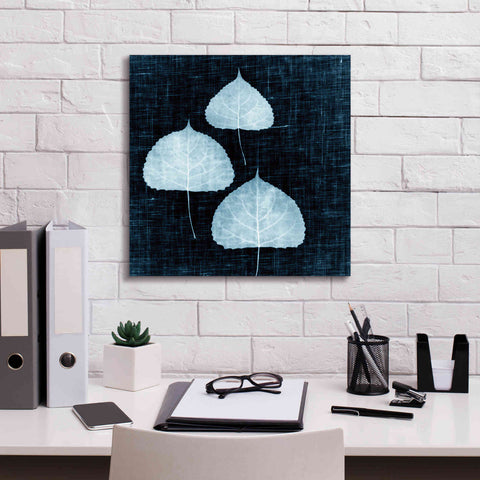Image of 'Leaves on Linen III' by Debra Van Swearingen, Canvas Wall Art,18 x 18