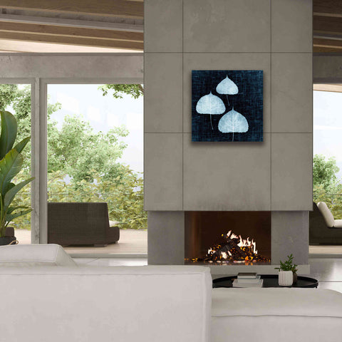 Image of 'Leaves on Linen III' by Debra Van Swearingen, Canvas Wall Art,26 x 26