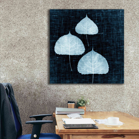 Image of 'Leaves on Linen III' by Debra Van Swearingen, Canvas Wall Art,37 x 37