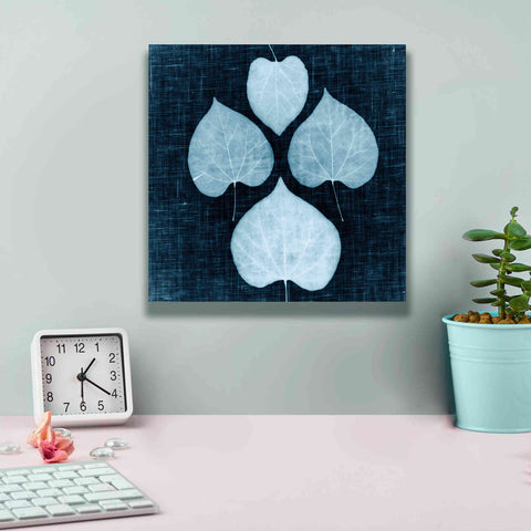 Image of 'Leaves on Linen IV' by Debra Van Swearingen, Canvas Wall Art,12 x 12