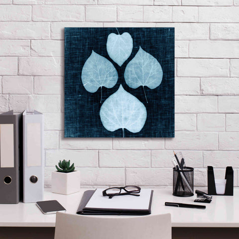 Image of 'Leaves on Linen IV' by Debra Van Swearingen, Canvas Wall Art,18 x 18