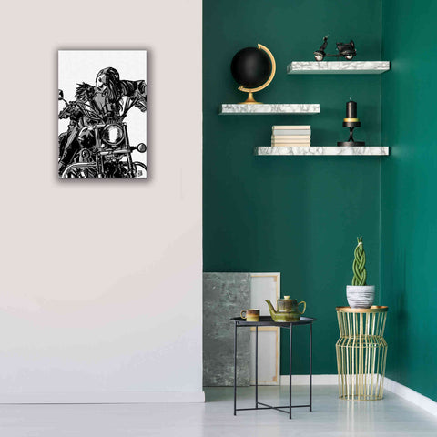 Image of 'Biker Girl' by Giuseppe Cristiano, Canvas Wall Art,18 x 26
