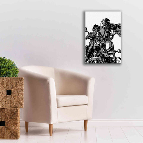 Image of 'Biker Girl' by Giuseppe Cristiano, Canvas Wall Art,18 x 26