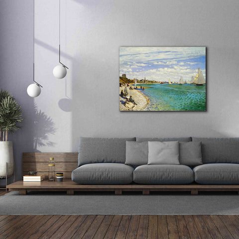 Image of 'Regatta at Sainte-Adresse' by Claude Monet, Canvas Wall Art,54 x 40