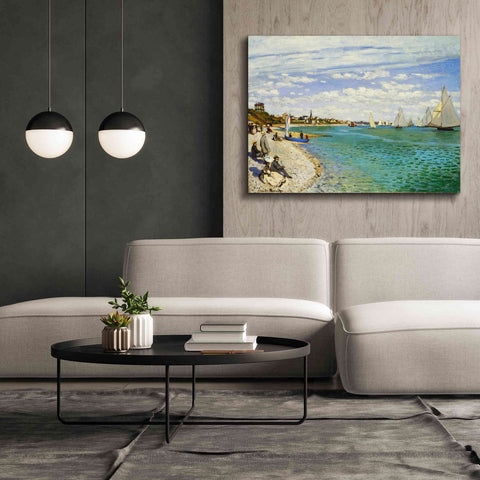Image of 'Regatta at Sainte-Adresse' by Claude Monet, Canvas Wall Art,54 x 40