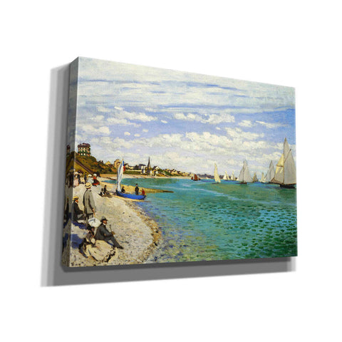 Image of 'Regatta at Sainte-Adresse' by Claude Monet, Canvas Wall Art,16x12x1.1x0,26x18x1.1x0,34x26x1.74x0,54x40x1.74x0