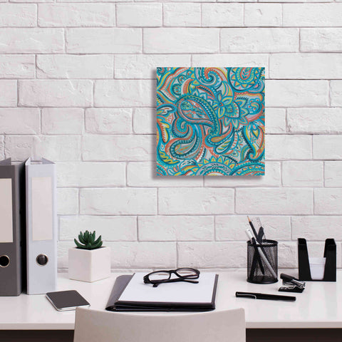 Image of 'Emerald Paisley Pattern III' by Silvia Vassileva, Canvas Wall Art,12 x 12