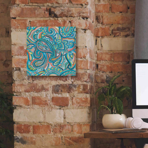 Image of 'Emerald Paisley Pattern III' by Silvia Vassileva, Canvas Wall Art,12 x 12