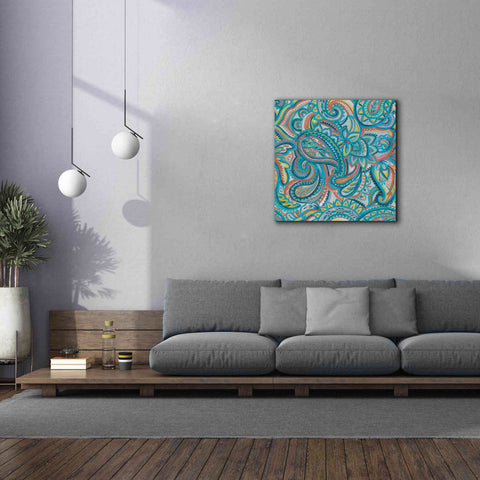 Image of 'Emerald Paisley Pattern III' by Silvia Vassileva, Canvas Wall Art,37 x 37