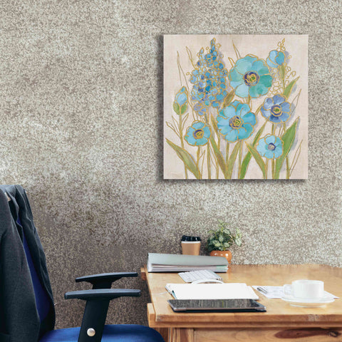 Image of 'Opalescent Floral I Blue' by Silvia Vassileva, Canvas Wall Art,26 x 26
