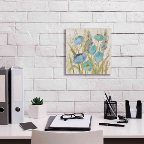 Image of 'Opalescent Floral II Blue' by Silvia Vassileva, Canvas Wall Art,12 x 12
