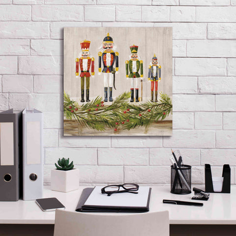 Image of 'Nutcrackers on a Mantel' by Silvia Vassileva, Canvas Wall Art,18 x 18