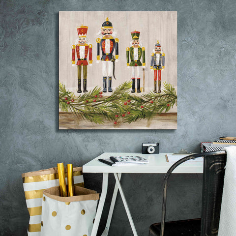 Image of 'Nutcrackers on a Mantel' by Silvia Vassileva, Canvas Wall Art,26 x 26