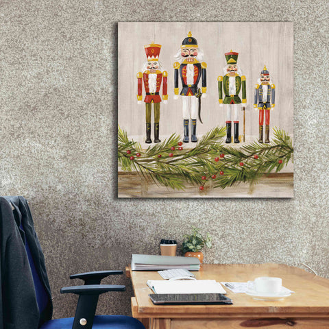 Image of 'Nutcrackers on a Mantel' by Silvia Vassileva, Canvas Wall Art,37 x 37