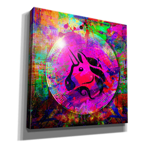 Image of 'UNI Uniswap Crypto,' Canvas Wall Art,12x12x1.1x0,18x18x1.1x0,26x26x1.74x0,37x37x1.74x0
