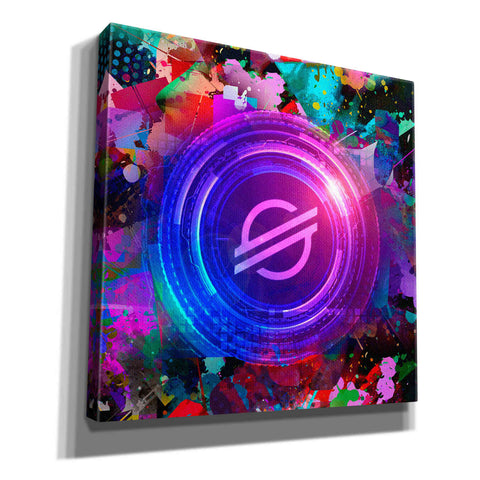 Image of 'XLM Stellar Crypto,' Canvas Wall Art,12x12x1.1x0,18x18x1.1x0,26x26x1.74x0,37x37x1.74x0