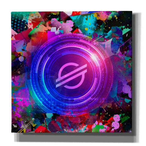 Image of 'XLM Stellar Crypto,' Canvas Wall Art,12x12x1.1x0,18x18x1.1x0,26x26x1.74x0,37x37x1.74x0