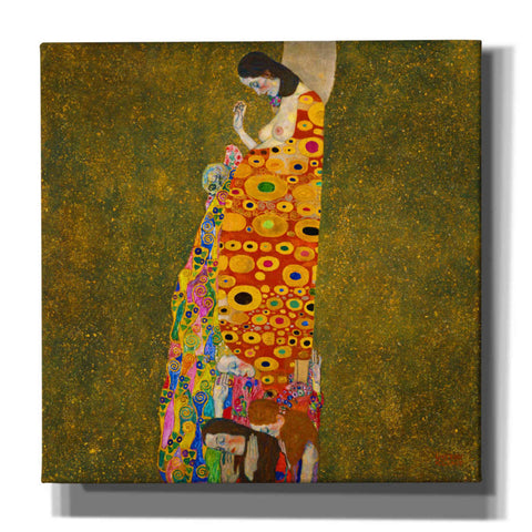 Image of Epic Art 'Hope II' by Gustav Klimt, Canvas Wall Art,12x12x1.1x0,18x18x1.1x0,26x26x1.74x0,37x37x1.74x0