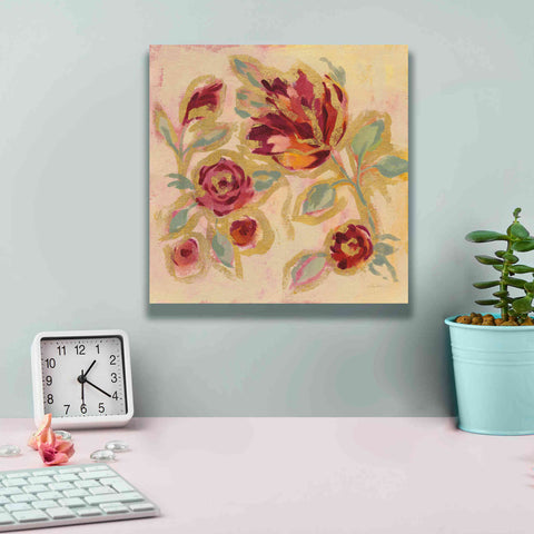 Image of Epic Art 'Gilded Loose Floral II' by Silvia Vassileva, Canvas Wall Art,12 x 12