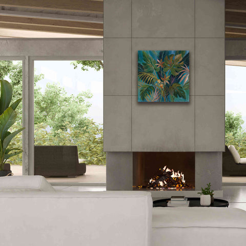 Image of Epic Art 'Midnight Tropical Leaves' by Silvia Vassileva, Canvas Wall Art,26 x 26
