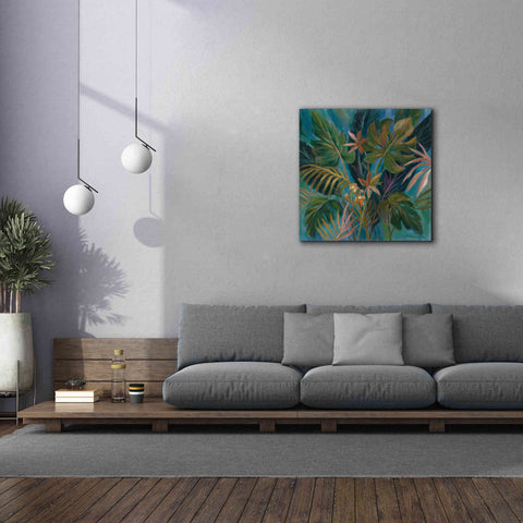 Image of Epic Art 'Midnight Tropical Leaves' by Silvia Vassileva, Canvas Wall Art,37 x 37