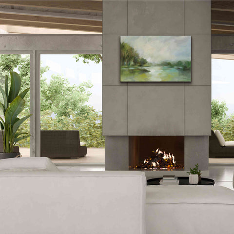 Image of Epic Art 'Lakeside Fog' by Silvia Vassileva, Canvas Wall Art,40 x 26