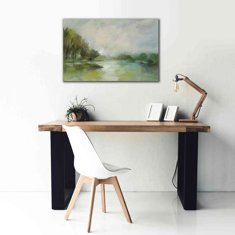 Image of Epic Art 'Lakeside Fog' by Silvia Vassileva, Canvas Wall Art,40 x 26