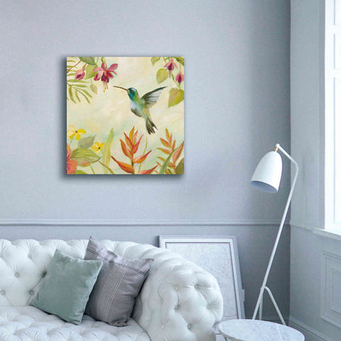 Image of Epic Art 'Hummingbirds Song III' by Silvia Vassileva, Canvas Wall Art,37 x 37