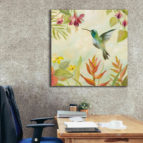 Image of Epic Art 'Hummingbirds Song III' by Silvia Vassileva, Canvas Wall Art,37 x 37