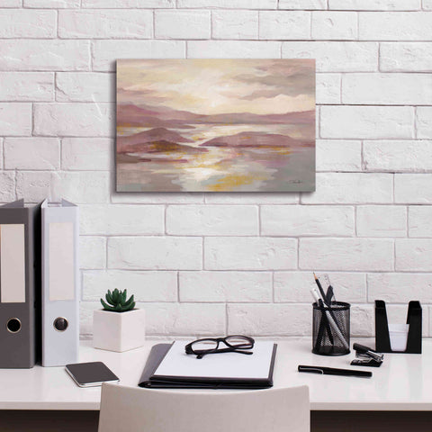 Image of 'Pink and Gold Landscape' by Silvia Vassileva, Canvas Wall Art,18 x 12