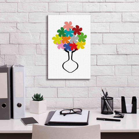 Image of 'Holding Some Flowers' by Cesare Bellassai, Canvas Wall Art,12 x 18