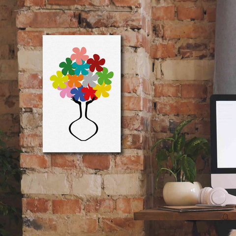 Image of 'Holding Some Flowers' by Cesare Bellassai, Canvas Wall Art,12 x 18